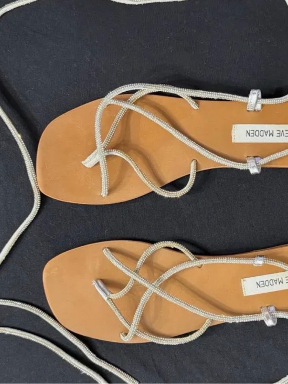 Steve Madden embellished lace up sandals